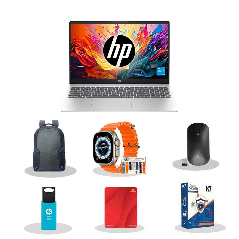 Picture of HP - 13th Gen intel i5 1334U 15.6" (39.6 Cm) FD0467TU Thin & Light Laptop (16GB DDR4 / 512GB NVMe M.2 SSD/ Micro-Edge/ Anti-Glare 250 nits/ Full HD Display/ Windows 11 Home/ Intel Iris Xᵉ Graphics / Dual speakers / Backlit / Mic Mute Key/ Camera Privacy Shutter / MS Office 2024/ 1 Year Warranty/ 1.59 kg)
